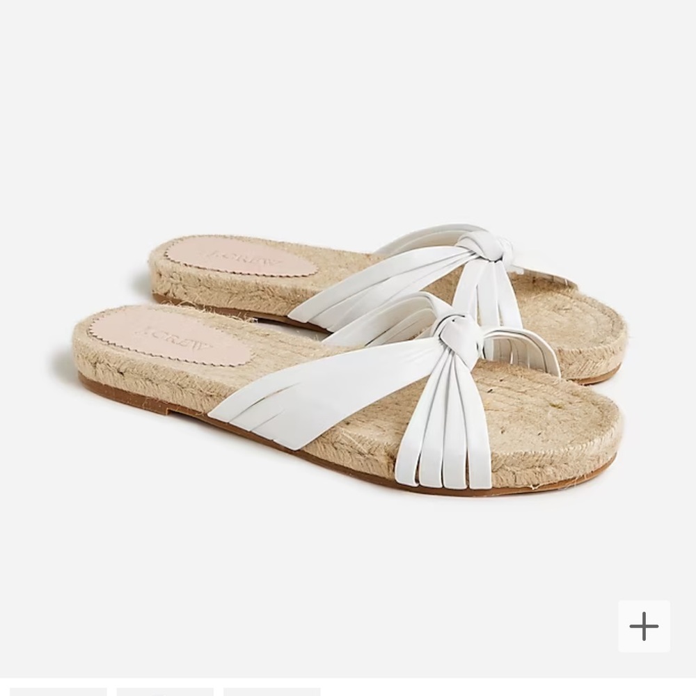 JCrew Made-in-Spain knotted espadrille slides 8 NWT